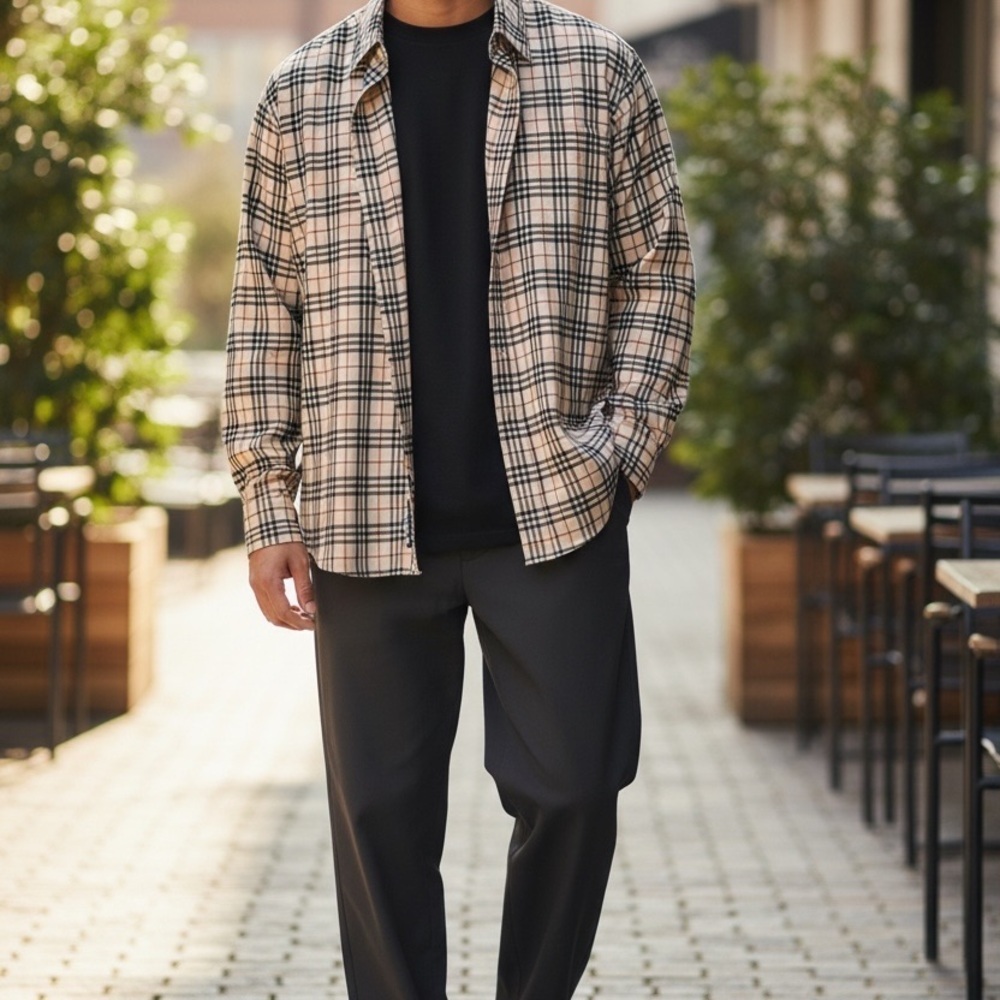 Burberry Plaid Button-Up Shirt Sz.M